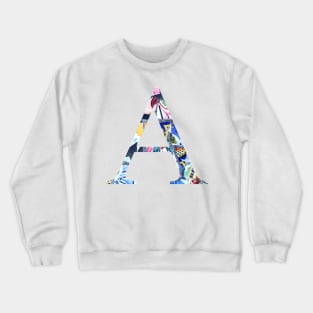 Barcelona Gaudi Mosaic Letter A Alpha Sorority Letter Crewneck Sweatshirt